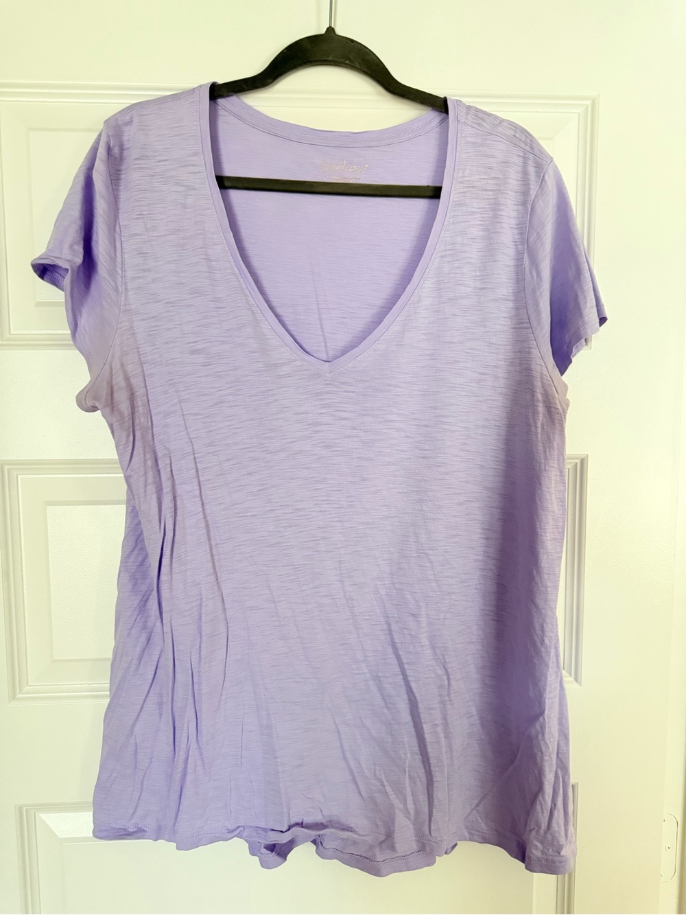 Lilly Pulitzer Lavender V-Neck Short Sleeve Etta Shirt